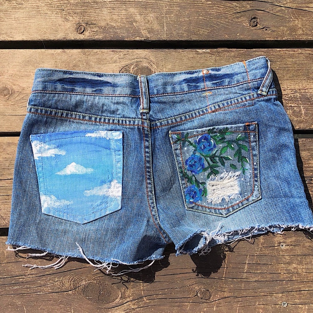 Custom Painted Jean Shorts